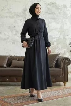 Платье На Пуговицах С Поясом Alerya - Черный InStyle