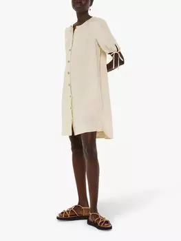 Платье на пуговицах с пышными рукавами Whistles Frankie, Камень