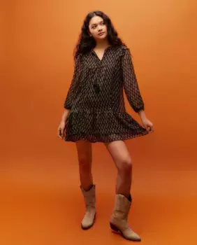 Платье на пуговицах с рюшами Green Coast, черный