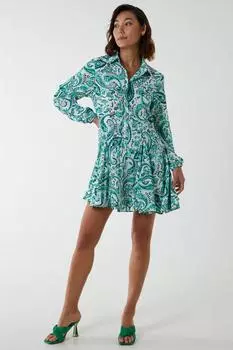 Платье на пуговицах с узором пейсли Blue Vanilla, зеленый