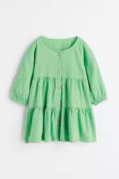 Платье на пуговицах спереди H&M, зеленый
