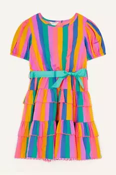 Платье на толстых бретелях с рюшами Monsoon, розовый