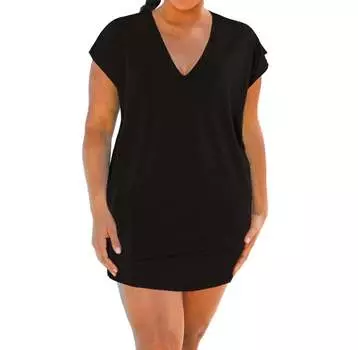 Платье-накидка из джерси с вырезом большого размера черного цвета Always for Me