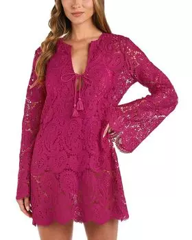 Платье-накидка с кружевом Ansley Paisley L'AGENCE, розовый