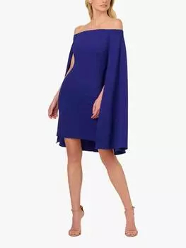 Платье-накидка с открытыми плечами Adrianna Papell, темно-синий