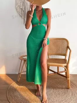 Платье-накидка Shein, зеленый