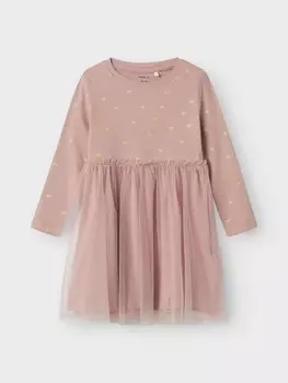 Платье name it Regular Fit Tll Detail Langarm knielang, цвет lavendel