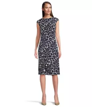 Платье NIC+ZOE Geo Pebble Side Ruche Dress, цвет Indigo Multi