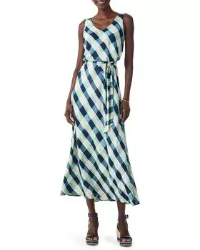 Платье NIC+ZOE Painted Plaid Bianca Dress, цвет Aqua Multi