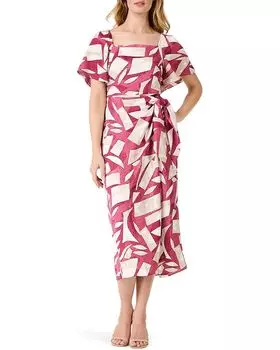 Платье NIC+ZOE Petite Shadow Blocks Dress, цвет Red Multi