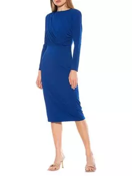 Платье Nicolette Alexia Admor с драпированным лифом, синий