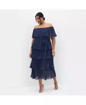 Платье Night Garden plus size CITY CHIC, синий