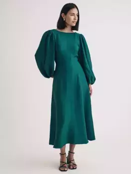 Платье Nobody's Child Zora Linen Blend Midaxi, зеленый