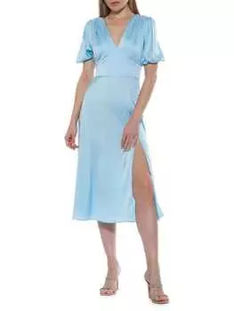 Платье nola с объемными рукавами и расклешенными рукавами Alexia Admor Halogen blue