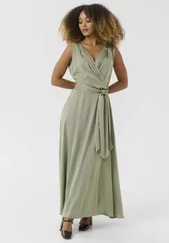 Платье NORETTA SLEEVELESS Cream, темно-зеленый