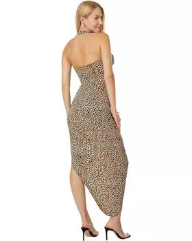 Платье Norma Kamali Cayla Side Drape Gown, цвет BB Leopard