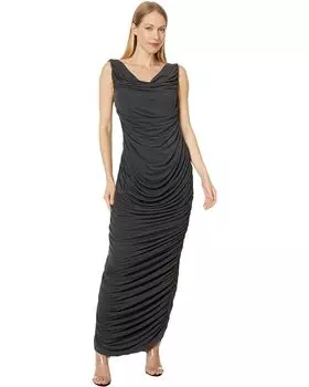 Платье Norma Kamali Drop Shoulder Side Shirred Gown, цвет Dark Grey