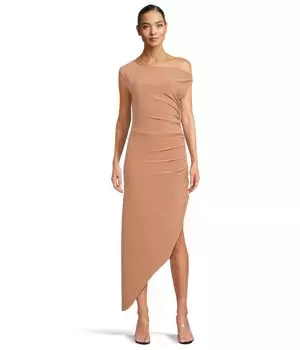 Платье Norma Kamali Drop Shoulder Side Drape Gown, цвет Cappuccino