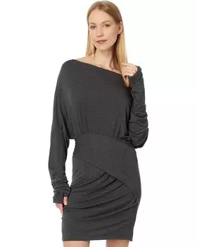 Платье Norma Kamali Four Sleeve All In One Wide Neck Mini Dress, цвет Dark Grey