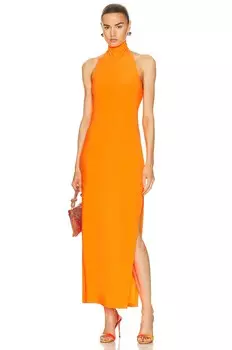 Платье Norma Kamali Halter Turtle Side Slit Gown, цвет SOS