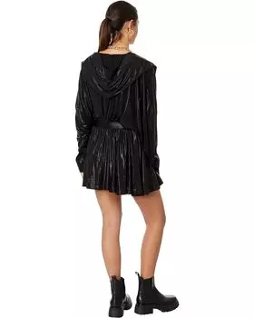 Платье Norma Kamali Hooded Super Oversized Boyfriend NK Shirt Flared Mini Dress, черный