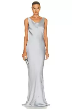 Платье Norma Kamali Maria Gown, серебряный