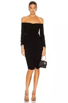 Платье Norma Kamali Off Shoulder Slinky, черный