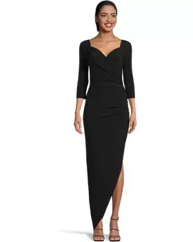 Платье Norma Kamali Off Shoulder Sweetheart Side Drape Gown, черный