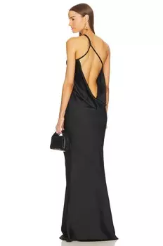 Платье Norma Kamali One Shoulder Bias Gown, черный