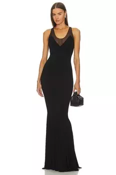 Платье Norma Kamali Racer Fishtail Gown, черный
