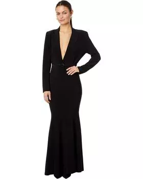 Платье Norma Kamali Single Breasted Boy Fit Fishtail Gown, черный