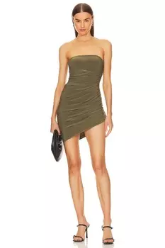 Платье Norma Kamali Strapless Diana Pickleball, милитари
