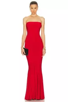 Платье Norma Kamali Strapless Fishtail Gown, цвет Tiger Red