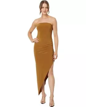 Платье Norma Kamali Strapless Side Drape Gown, цвет Woods