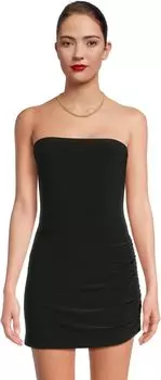 Платье Norma Kamali Strapless Side Drape Pickleball Dress, черный