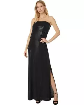 Платье Norma Kamali Strapless Tailored Side Slit Gown, черный