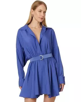 Платье Norma Kamali Super Oversized Bf Nk Shirt Flared Mini, цвет Military Blue