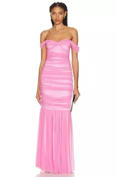 Платье Norma Kamali Walter Fishtail Gown, цвет Candy Pink