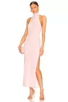 Платье Norma Kamali x REVOLVE Halter Turtle Side Slit Gown, цвет Blush