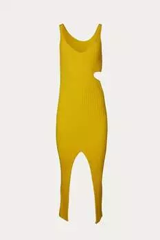 Платье-нож горчичного цвета BOYAROVSKAYA, цвет mustard