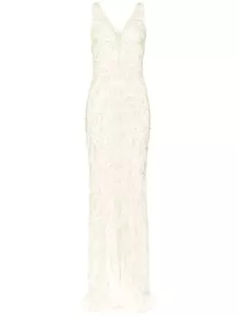 Платье Нура Jenny Packham, нейтральный цвет