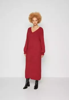 Платье Object OBJMALENA DRESS, красный георгин меланж