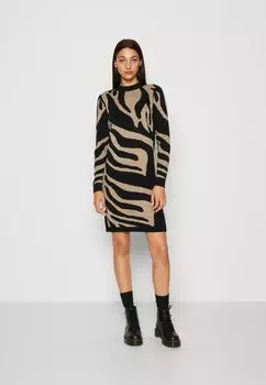 Платье Object OBJRAY DRESS, черный/ископаемый