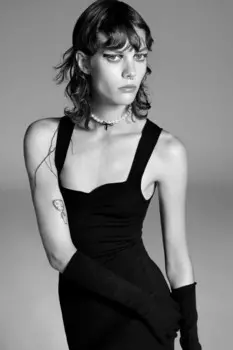 Платье облегающее из однотрикотажного платья ZARA, черный