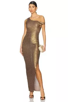 Платье облегающее с заниженной линией плеч Norma Kamali, бронзовый
