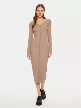 Платье облегающего кроя для повседневной носки J20J224830 Calvin Klein Jeans, бежевый