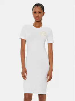 Платье облегающего кроя для повседневной носки 78HAOT00 Versace Jeans Couture, белый