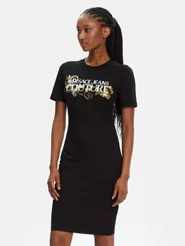 Платье облегающего кроя для повседневной носки 78HAOC06 Versace Jeans Couture, черный