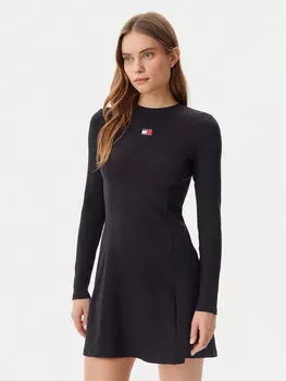 Платье облегающего кроя для повседневной носки Badge DW0DW20666 Tommy Jeans, черный