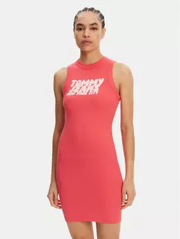 Платье облегающего кроя для повседневной носки Bubble DW0DW21351 Tommy Jeans, красный